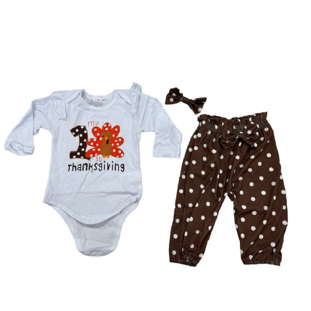 My First Thanksgiving 3-Piece Set - Size 9-12 Mos  NWT